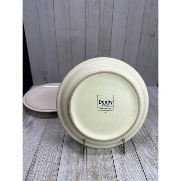 Vtg Denby Salad Plate White Cream Stoneware England 7.25" Set of 5 L - Picture 6 of 12